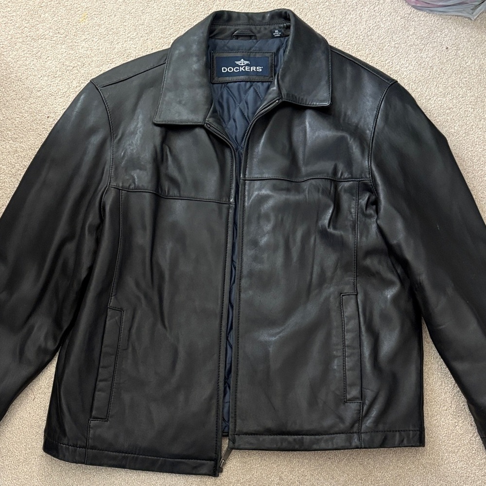 Dockers Men's Black Leather Jacket